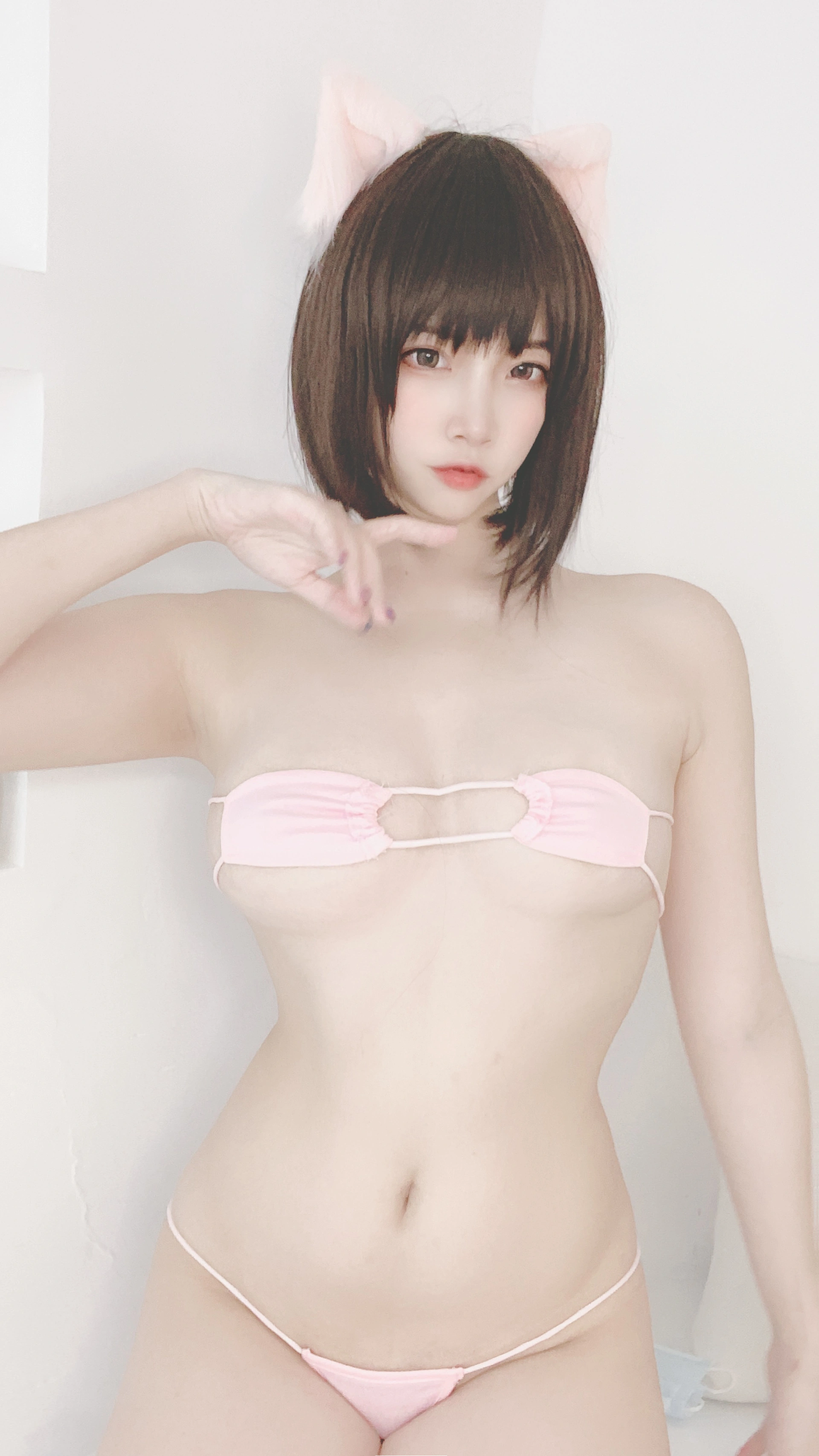二佐Nisa - NO.097 4月铁粉福利 猪猪比基尼自拍 1