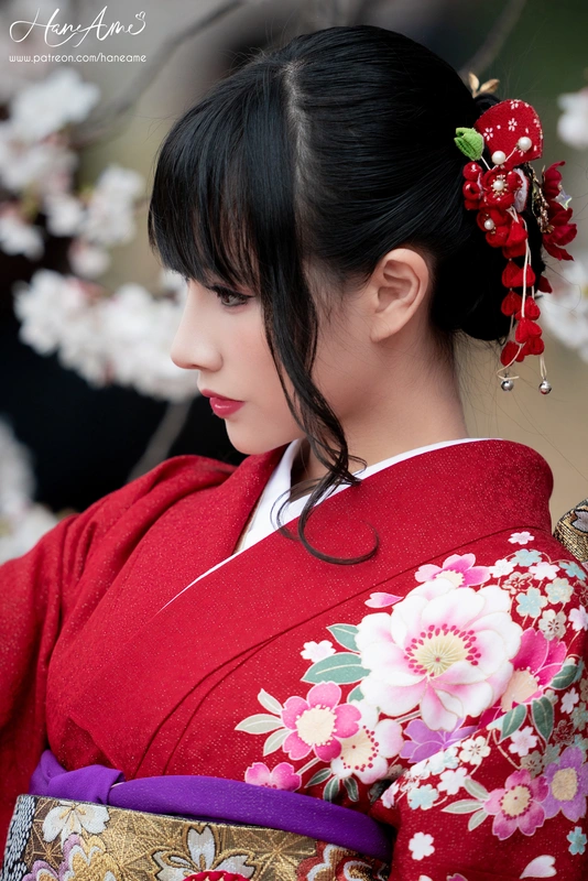 雨波_HaneAme - NO.92 赤紅和服 8