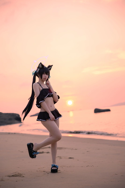G44不会受伤 - NO.80 碧蓝档案 黑見芹香 海边泳装 17
