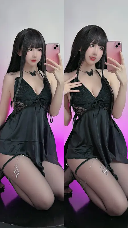 miko酱ww - NO.39 黑丝吊带服 4